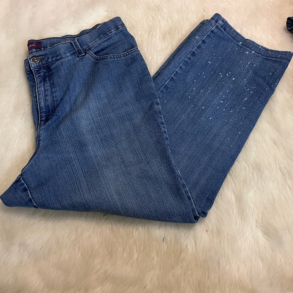 Gloria Vanderbilt sz 16w Amanda jeans decorated pocket straight leg 0645